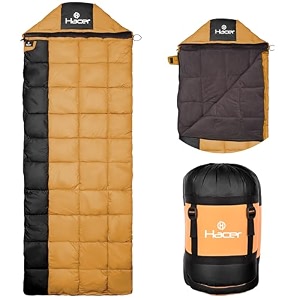 hacer kanchanjunga 3in1 camping sleeping bag open like comforter amp mattress -10 degree winter nylon lining hiking trekking for adults baby men amp women 72ft mustard amp black -10c to 0c 25 kg