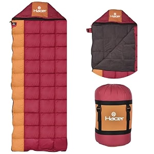hacer kanchanjunga 3in1 camping sleeping bag open like comforter amp mattress -10 degree winter nylon lining hiking trekking for adults baby men amp women 72ft maroon amp yellow -10c to 0c 25 kg