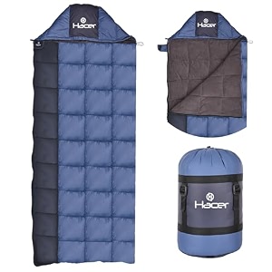 hacer kanchanjunga 3in1 camping sleeping bag open like comforter amp mattress -10 degree winter nylon lining hiking trekking bags for adults baby men amp women 72ft blue amp black -10c to 0c 25 kg