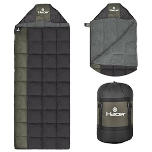 hacer kanchanjunga 3in1 camping sleeping bag open like comforter amp mattress -10 degree winter nylon lining hiking trekking for baby adults men amp women 72ft black amp green -10c to 0c 25 kg