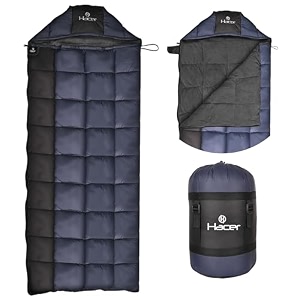 hacer kanchanjunga 3in1 camping sleeping bag open comforter amp mattress -10 degree winter nylon lining hiking trekking bags for adults baby men amp women 72ft navy blue amp black -10c to 0c 25 kg