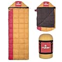 Hacer Kanchanjunga 3in1 Camping Sleeping Bag Open Like Comforter &amp; Mattress -10 Degree Winter Nylon Lining Hiking Trekking for Adults Baby, Men &amp; Women (7.2ft, Yellow &amp; Maroon, -10°C to 0°C, 2.5 kg)