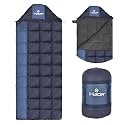 Hacer Kanchanjunga 3in1 Camping Sleeping Bag Open Like Comforter &amp; Mattress -10 Degree Winter Nylon Lining Hiking Trekking Bags for Adults Baby, Men &amp; Women (7.2ft, Black &amp; Blue, -10°C to 0°C, 2.5 kg)