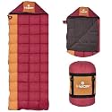 Hacer Kanchanjunga 3in1 Camping Sleeping Bag Open Like Comforter &amp; Mattress -10 Degree Winter Nylon Lining Hiking Trekking for Adults Baby, Men &amp; Women (7.2ft, Maroon &amp; Yellow, -10°C to 0°C, 2.5 kg)