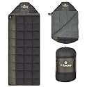 Hacer Kanchanjunga 3in1 Camping Sleeping Bag Open Like Comforter &amp; Mattress -10 Degree Winter Nylon Lining Hiking Trekking for Baby, Adults Men &amp; Women (7.2ft, Black &amp; Green, -10°C to 0°C, 2.5 kg)