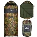 Hacer Kanchanjunga 3in1 Camping Sleeping Bag Open Like Comforter &amp; Mattress -10 Degree Winter Nylon Lining Hiking Trekking Bags for Baby, Adults Men &amp; Women (7.2ft,Camouflage, -10°C to 0°C, 2.5 kg)