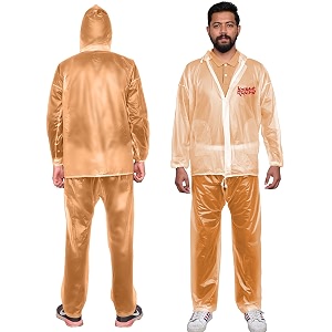 hacer knight rider hooded raincoat waterproof rainsuit with adjustable hem set of top bottom rainwear for men women universal orange