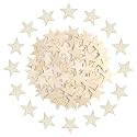 HADDIY 2 Inch Wooden Stars for Crafts,100 Pcs Unfinished Wood Star Cutouts Ornaments for Wooden Flags Making and Art Craft