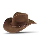 HADZAM Block Grain Leather Cowboy Hat for Men Women Shape able into Out Back hat Durable Leather Hats for Men | Western hat