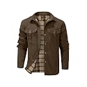 Haellun Men39s Flannel Lined Shacket Long Sleeve