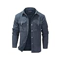 Haellun Men39s Flannel Lined Shacket Long Sleeve