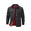 Haellun Men39s Flannel Lined Shacket Long Sleeve