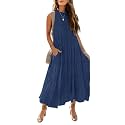 HAEOF Women39s Summer Sleeveless Halter Midi Maxi
