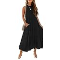 HAEOF Women39s Summer Sleeveless Halter Midi Maxi
