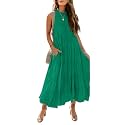 HAEOF Women39s Summer Sleeveless Halter Midi Maxi
