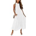 HAEOF Women39s Summer Sleeveless Halter Midi Maxi