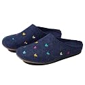 HAFLINGER Fafalline Wool Felt Butterfly Motif Womens Slip On Mule Slippers Unisex