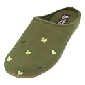 HAFLINGER Fafalline Wool Felt Butterfly Motif Womens Slip On Mule Slippers Unisex