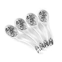 Hagary Ceramic Spoon Soup Spoons Asian Soup Spoon Chinese Korean Japanese Ramen Spoons Set of 4 with Hole 6.2 Inch (Black - Dragon New)