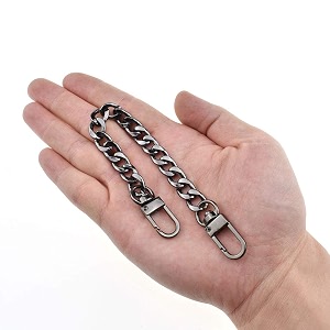 hahiyo black modern metal purse chain strap 79 inches flat 04 wide 24mm thick lobster clasp shouldercross body purse strap 1 pack