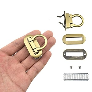 hahiyo flip purse closure turn locks clip clasp easy install with online instructions picture for wallet briefcase clutch handbag 165 inch length metal sturdy antique brass 2 sets with washers