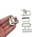 HAHIYO Flip Purse Closure Turn Locks Clip Clasp Easy Install with Online Instructions Picture for Wallet Briefcase Clutch Handbag 1.65 Inch Length Metal Sturdy Silver 2 Sets with Washers