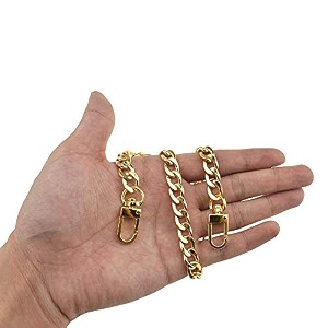 hahiyo yellow gold 157 inch classic metal purse chain strap with lobster clasp comfortable flat 0434 wide 24mm thick perfect for shouldercross body purse handbag clutch or replacement strap