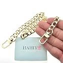 HAHIYO Purse Chain Strap Length 15.7 inches SPOT-ON Gold for Shoulder Cross Body Sling Purse Handbag Clutch Replacement Strap Comfortable Flat 0.4” Wide Enough 2.4mm Extra Thick Metal Strap 1 Pack