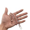 HAHIYO Purse Chain Strap Length 15.7 inches Rose Gold for Shoulder Cross Body Sling Purse Handbag Clutch Replacement Strap Comfortable Flat 0.4” Wide Enough 2.4mm Extra Thick Metal Strap 1 Pack