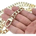 HAHIYO Purse Chain Strap Length 23.6 inches SPOT-ON Gold for Shoulder Cross Body Sling Purse Handbag Clutch Replacement Strap Comfortable Flat 0.4ââ‚¬Â Wide Enough 2.4mm Extra Thick Metal Strap 1 Pack