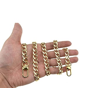 hahiyo purse chain strap length 315 inches yellow gold for shoulder cross body sling purse handbag clutch replacement strap comfortable flat 0434 wide enough 24mm extra thick metal strap 1 pack