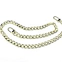 HAHIYO Purse Chain Strap Length 31.5 inches Light Gold for Shoulder Cross Body Sling Purse Handbag Clutch Replacement Strap Comfortable Flat 0.4” Wide Enough 2.4mm Extra Thick Metal Strap 1 Pack