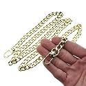 HAHIYO Purse Chain Strap Length 39.4 inches Light Gold for Shoulder Cross Body Sling Purse Handbag Clutch Replacement Strap Comfortable Flat 0.4” Wide Enough 2.4mm Extra Thick Metal Strap 1 Pack