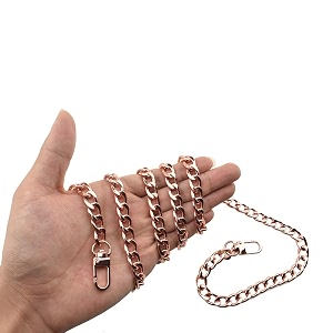 hahiyo purse chain strap length 433 inches rose gold for shoulder cross body sling purse handbag clutch replacement strap comfortable flat 0434 wide enough 24mm extra thick metal strap 1 pack