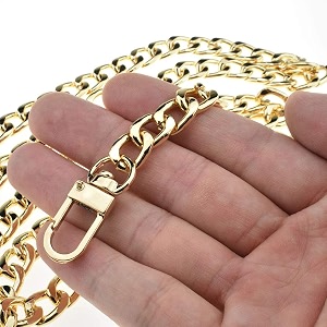 hahiyo purse chain strap length 433 spot-on gold for shoulder cross body sling purse handbag clutch bag replacement strap comfortable flat 04 wide enough 24mm extra thick metal strap 1 pack