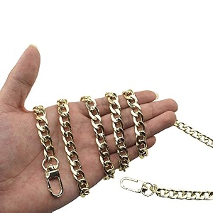 hahiyo purse chain strap length 433 inches light gold for shoulder cross body sling purse handbag clutch replacement strap comfortable flat 0434 wide enough 24mm extra thick metal strap 1 pack
