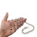 HAHIYO Purse Chain Strap Length 43.3 inches Rose Gold for Shoulder Cross Body Sling Purse Handbag Clutch Replacement Strap Comfortable Flat 0.4" Wide Enough 2.4mm Extra Thick Metal Strap 1 Pack
