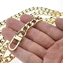 HAHIYO Purse Chain Strap Length 43.3” SPOT-ON Gold for Shoulder Cross Body Sling Purse Handbag Clutch Bag Replacement Strap Comfortable Flat 0.4” Wide Enough 2.4mm Extra Thick Metal Strap 1 Pack