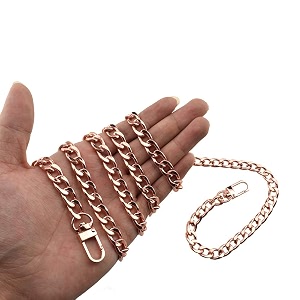 hahiyo purse chain strap length 472 inches rose gold for shoulder cross body sling purse handbag clutch replacement strap comfortable flat 04 wide enough 24mm extra thick metal strap 1 pack
