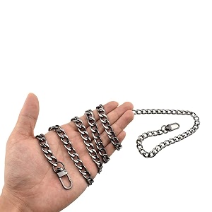 hahiyo purse chain strap length 472 bright black for shoulder cross body sling purse handbag clutch bag replacement strap comfortable flat 04 wide enough 24mm extra thick metal strap 1 pack