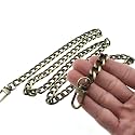 HAHIYO Purse Chain Strap Length 47.2 inches Bronze for Shoulder Cross Body Sling Purse Handbag Clutch Replacement Strap Comfortable Flat 0.4” Wide Enough 2.4mm Extra Thick Metal Strap 1 Pack