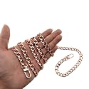 HAHIYO Purse Chain Strap Length 47.2 inches Rose Gold for Shoulder Cross Body Sling Purse Handbag Clutch Replacement Strap Comfortable Flat 0.4” Wide Enough 2.4mm Extra Thick Metal Strap 1 Pack