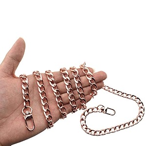 hahiyo purse chain strap length 512 inches rose gold for shoulder cross body sling purse handbag clutch replacement strap comfortable flat 0434 wide enough 24mm extra thick metal strap 1 pack