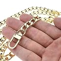HAHIYO Purse Chain Strap Length 51.2 inches SPOT-ON Gold for Shoulder Cross Body Sling Purse Handbag Clutch Replacement Strap Comfortable Flat 0.4” Wide Enough 2.4mm Extra Thick Metal Strap 1 Pack