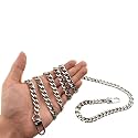 HAHIYO Purse Chain Strap Length 51.2 inches Bright Silver for Shoulder Cross Body Sling Purse Handbag Clutch Replacement Strap Comfortable Flat 0.4" Wide Enough 2.4mm Extra Thick Metal Strap 1 Pack