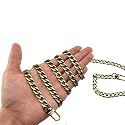 HAHIYO Purse Chain Strap Length 51.2 inches Bronze for Shoulder Cross Body Sling Purse Handbag Clutch Replacement Strap Comfortable Flat 0.4" Wide Enough 2.4mm Extra Thick Metal Strap 1 Pack