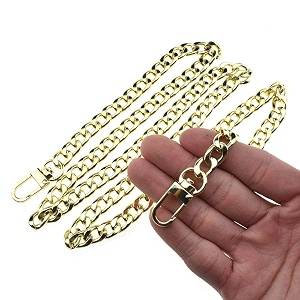 hahiyo purse chain strap length 551 inches light gold for shoulder cross body sling purse handbag clutch replacement strap comfortable flat 04 wide enough 24mm extra thick metal strap 1 pack