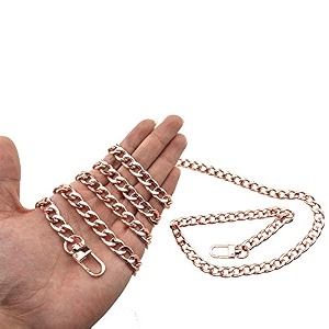 hahiyo purse chain strap length 551 inches rose gold for shoulder cross body sling purse handbag clutch replacement strap comfortable flat 04 wide enough 24mm extra thick metal strap 1 pack