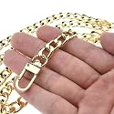 HAHIYO Purse Chain Strap Length 55.1 inches SPOT-ON Gold for Shoulder Cross Body Sling Purse Handbag Clutch Replacement Strap Comfortable Flat 0.4” Wide Enough 2.4mm Extra Thick Metal Strap 1 Pack