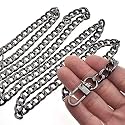 HAHIYO Purse Chain Strap Length 55.1 inches Bright Black for Shoulder Cross Body Sling Purse Handbag Clutch Replacement Strap Comfortable Flat 0.4” Wide Enough 2.4mm Extra Thick Metal Strap 1 Pack